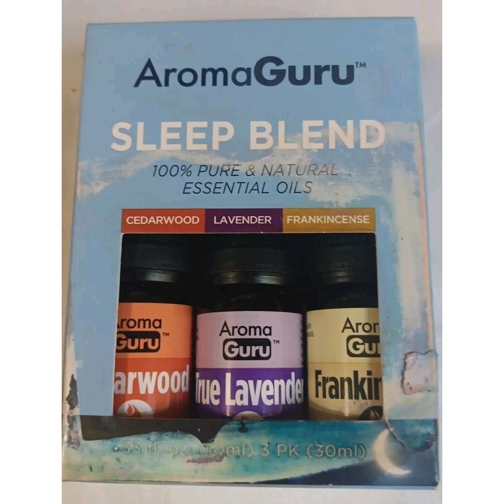 Aroma Guru Sleep Blend Essential Oils Cedarwood Lavender‎ Frankincense Pure READ